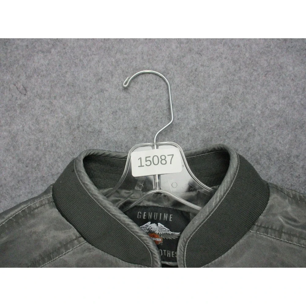 Harley Davidson Jacket Mens Extra Large Gray Eagle Mechanic Bomber Lined Coat